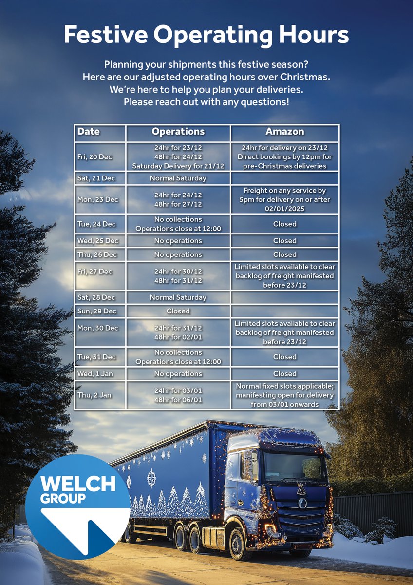 As the festive season approaches, we’ve adjusted our hours to ensure smooth operations.

Let’s make 2024 a season of success together. Thank you for celebrating our 90th year with us!