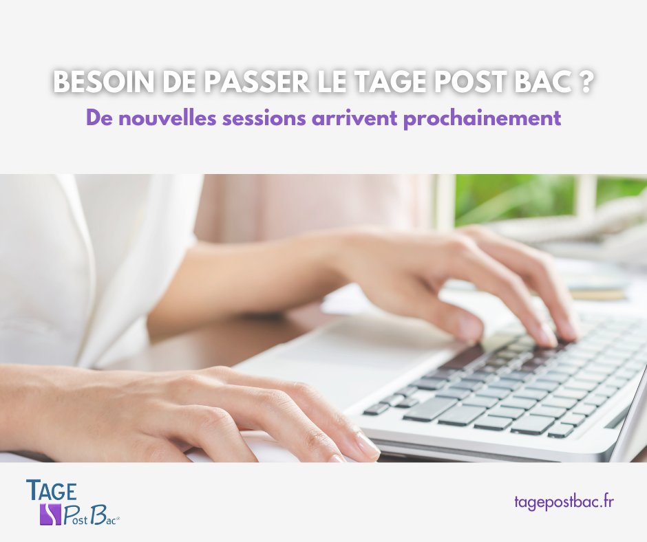 Découvre les prochaines sessions à venir ! 🕐

Inscription en ligne sur tagepostbac.fr

🔗buff.ly/3S3PYPY

#TAGE #postbac #test #admission #management