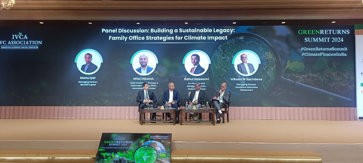 IndianVCA's tweet photo. Live now from the #GreenReturnsSummit

An engaging session delves into “Building a Sustainable Legacy: Family Office Strategies for Climate Impact” at @IndianVCA’s GreenReturns Summit 2024 moderated by @vikaasmsachdeva, Managing Director, @SundaramAlt. https://t.co/BfeNqwz8Gc