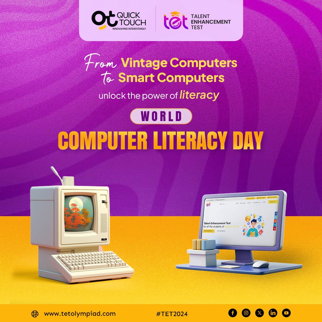 tetolympiad's tweet image. In today’s tech-driven world, computer literacy is essential. This #WorldComputerLiteracyDay, let’s make digital knowledge accessible to all and ensure no one is left behind in the digital revolution. 🌍✨
@quicktouchtech