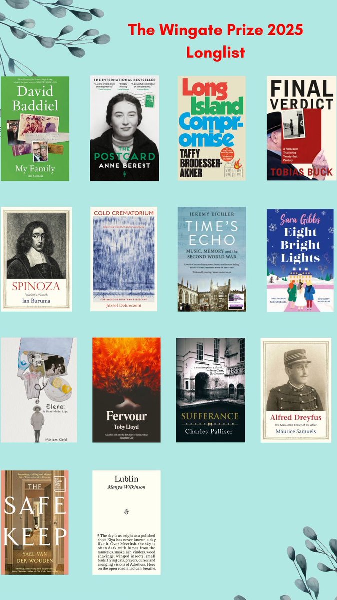 W&N (@wnbooks) on Twitter photo Thrilled to see FINAL VERDICT by <a href="/TobiasBuckFT/">Tobias Buck</a> longlisted for the 2025 Wingate Literary Prize – and in such excellent company!
This 'gripping and fascinating' book 'raises vital questions about how we remember the Holocaust' (Daily Telegraph 5* review) Thrilled to see FINAL VERDICT by <a href="/TobiasBuckFT/">Tobias Buck</a> longlisted for the 2025 Wingate Literary Prize – and in such excellent company!
This 'gripping and fascinating' book 'raises vital questions about how we remember the Holocaust' (Daily Telegraph 5* review)