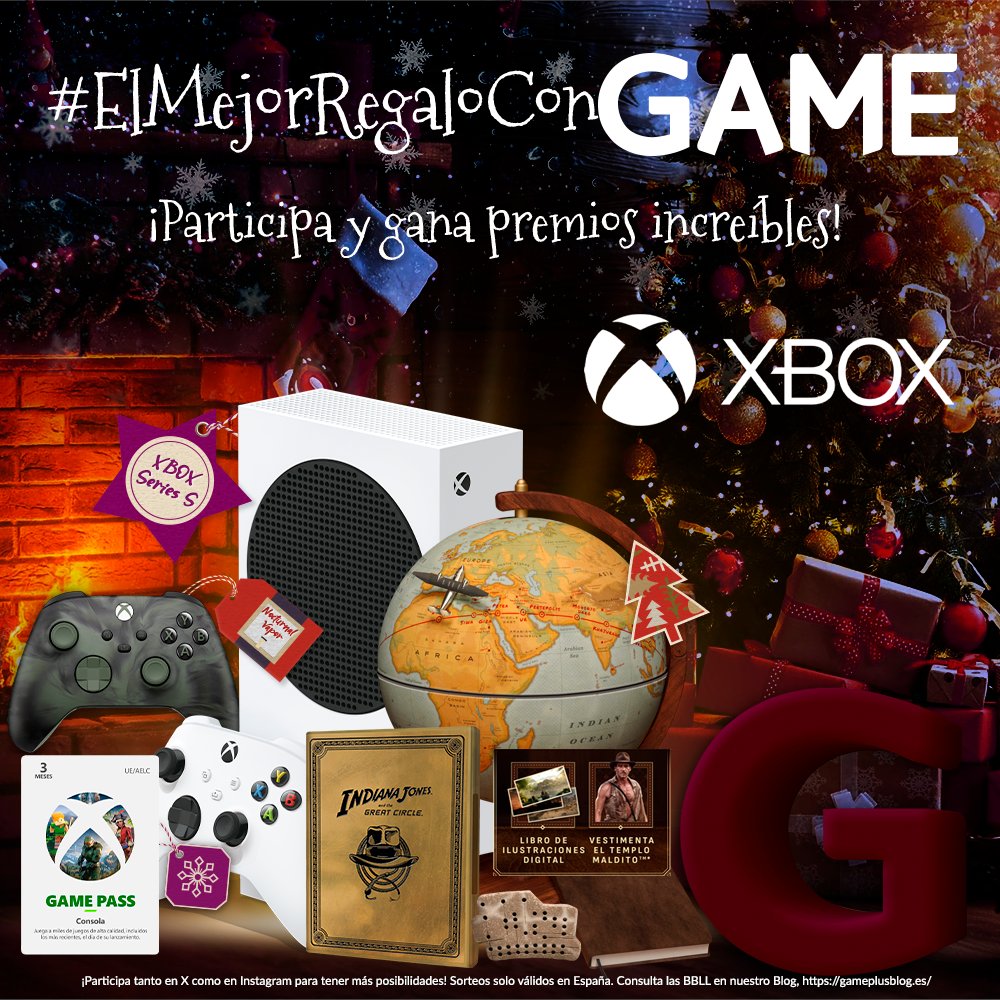 🎅 ¡Empezamos nuestros SORTEAZOS de Navidad! 🎅

GANA esta XBOX SERIES S + Mando + Indiana Jones Collector's + 3 meses de XGPU.

🔄 REPOST + Síguenos y a <a href="/Xbox_Spain/">Xbox España</a>.
📱 Responde citando a un AMIG@ con #ElMejorRegaloConGAMEyXBOX
⏱️ Participa hasta el 08/12/2024 a las 23:59h.
