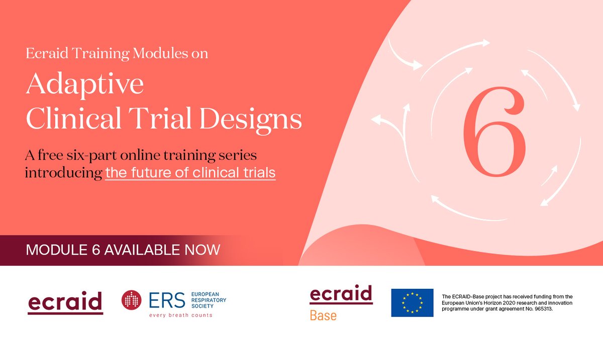 Ecraid (@ecraid) on Twitter photo ▶️ The final module in our Adaptive #ClinicalTrial Designs series is live!
Watch <a href="/riekevdgraaf/">Rieke van der Graaf</a>, @Lennie333 & Eveline Verheijen discuss ethical, administrative, regulatory & logistical considerations in implementing adaptive designs.
Read more 👉🏾 ecraid.eu/news/module-6-… ▶️ The final module in our Adaptive #ClinicalTrial Designs series is live!
Watch <a href="/riekevdgraaf/">Rieke van der Graaf</a>, @Lennie333 & Eveline Verheijen discuss ethical, administrative, regulatory & logistical considerations in implementing adaptive designs.
Read more 👉🏾 ecraid.eu/news/module-6-…
