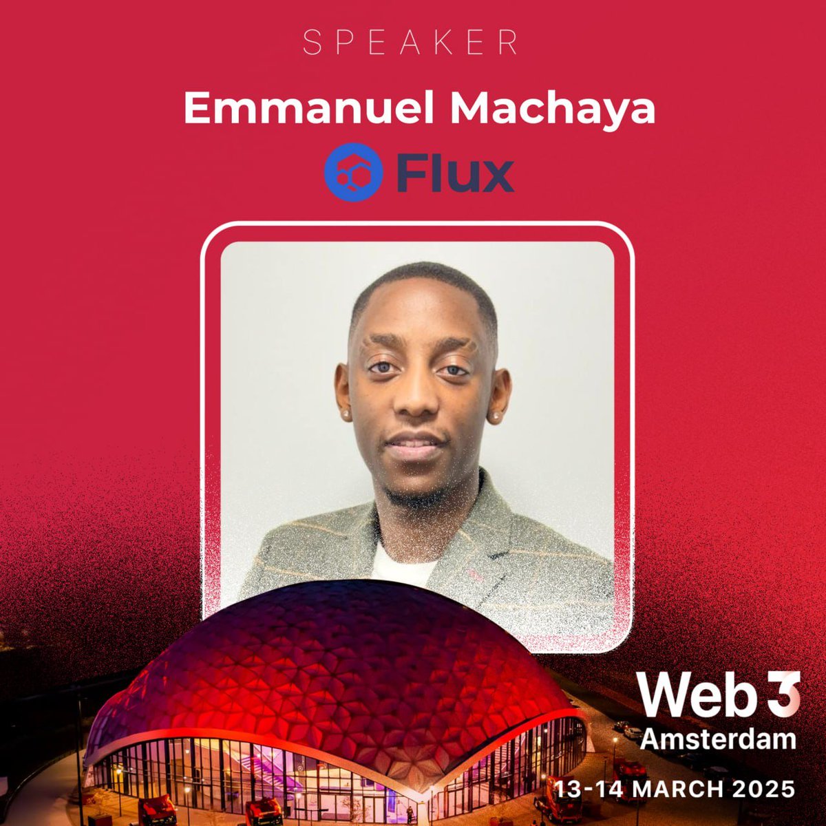 📢 We’re happy to announce that <a href="/EAMachaya/">Emmanuel Machaya</a> of <a href="/RunOnFlux/">Flux I Decentralized Cloud</a> will be joining us as a speaker at Web3 Amsterdam!

🔥 Ignite your curiosity with the revolutionary thinking of a Web3 star reshaping the future.

🎟️ Grab your ticket with CODE: web3   
web3amsterdam.com/tickets/