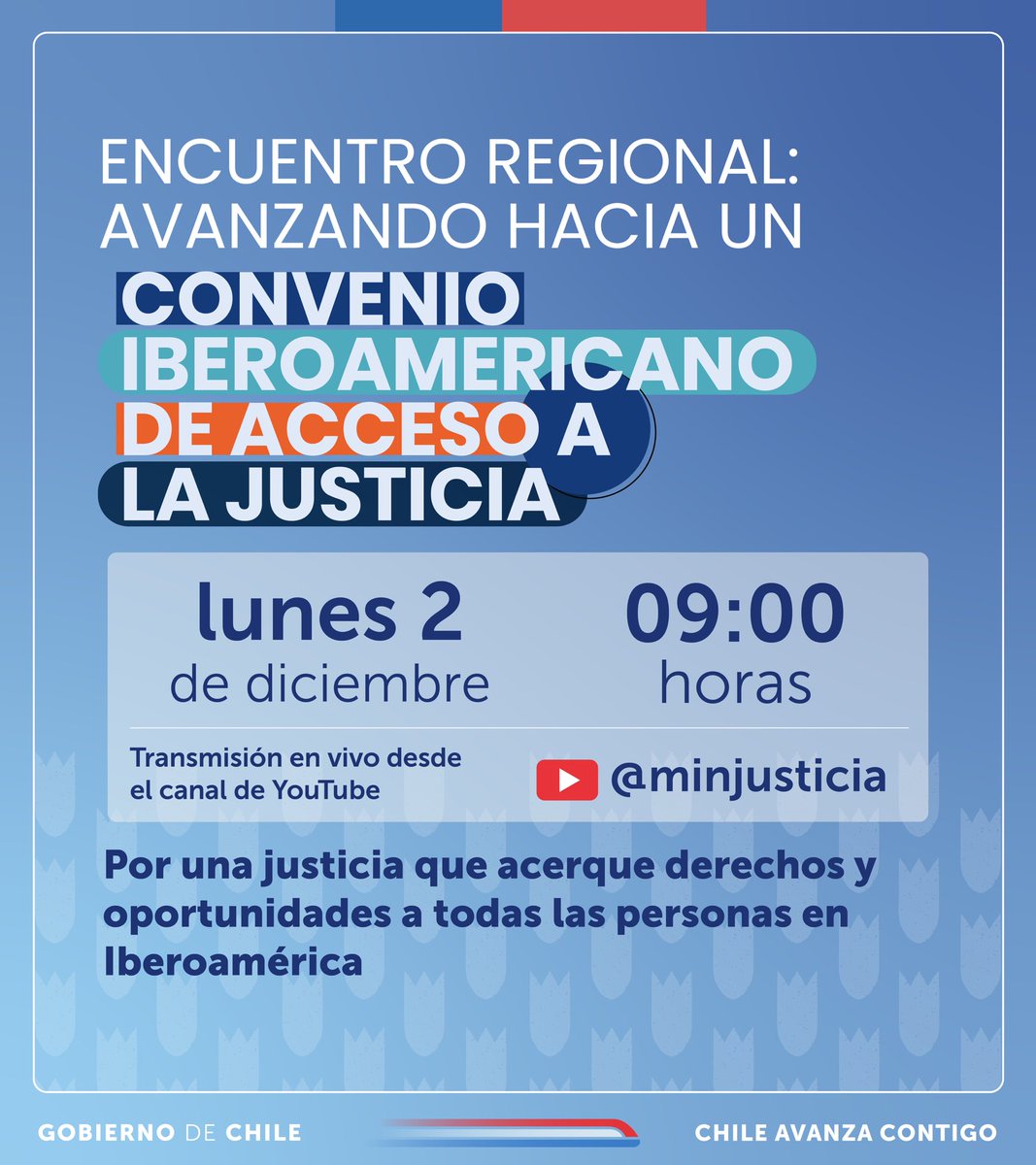 ¡Es hoy! 🙌🏻

Iniciamos el camino hacia un Convenio Iberoamericano de #AccesoALaJusticia! 

Con representantes de toda la región, buscamos reducir barreras y cerrar brechas para acercar la justicia a las personas. 

⏰ 09:00 hrs. 
📡 Sigue la transmisión aquí: