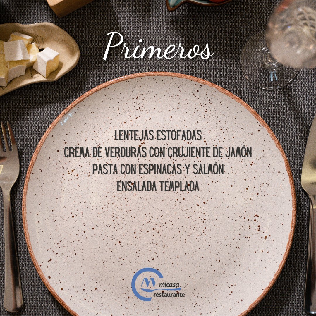 micasarestau's tweet photo. ¡Comenzamos diciembre! Vamos con nuestro menú 🍽️ para empezar bien esta semana que es corta 🏡
.
.
#menudeldia #comerbien #comercomoencasa #cuellar #menudeldiacuellar #comerencuellar #turismocuellar #cocinacasera https://t.co/YcpCjOSuhV