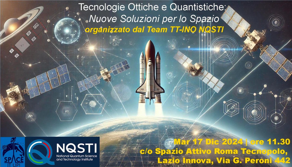 CNR Istituto Nazionale di Ottica (@cnr_ino) on Twitter photo #SaveTheDate #CNRINONews
✨ Optical & Quantum Tech for Space
📅 Dec 17, 2024 | 🕦 11:30-14:30
📍 Roma
🔗 Pre-register: lnkd.in/dP4cA3a7
🚀 Unisciti a noi!
#NQSTI #CNRINO <a href="/CNRsocial_/">CNR Consiglio Nazionale delle Ricerche</a> #SaveTheDate #CNRINONews
✨ Optical & Quantum Tech for Space
📅 Dec 17, 2024 | 🕦 11:30-14:30
📍 Roma
🔗 Pre-register: lnkd.in/dP4cA3a7
🚀 Unisciti a noi!
#NQSTI #CNRINO <a href="/CNRsocial_/">CNR Consiglio Nazionale delle Ricerche</a>