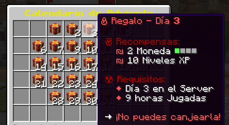 SrBigosYT's tweet image. Calendario Adviento en Minecraft

Muchos servidores de Minecraft para Java y Bedrock les gusta sacar un calendario en el mes de Navidad como este.

Yo he tardado menos de 1 hora en hacer un sistema propio utilizando la API basada en DeluxeMenus

Si eres owner o configurador de un…