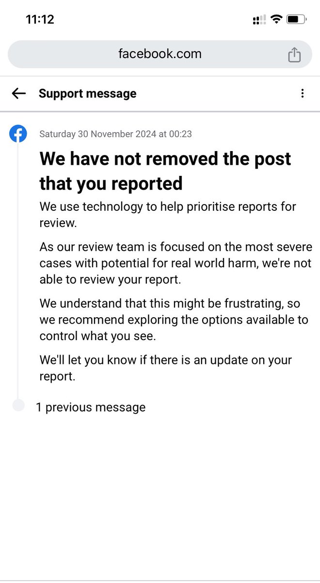 I reported to <a href="/facebook/">Facebook</a> that post on my account was a hacker trying and successfully scamming money from my family and friends. 

Facebook reported $39 billion profits in 2023! Yet they don’t have humans in place to protect their members, #AI can only do so much!