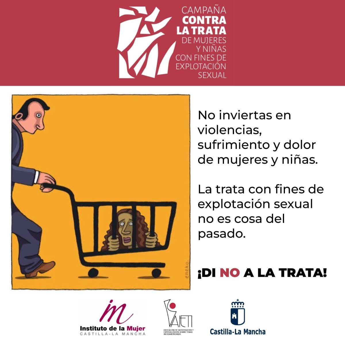 📢 ¡DI NO A LA TRATA! 📢
Campaña contra la trata de mujeres y niñas con fines de explotación sexual.

#dinoalatrata #NoViolenciaDeGenero