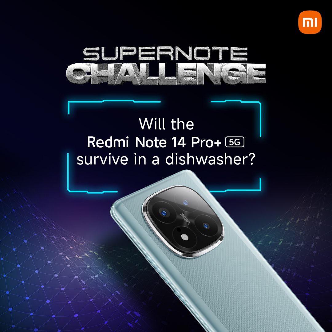 XiaomiIndia's tweet image. #SuperNoteChallenge:  Will the #RedmiNote14 Pro+ 5G survive in a dishwasher? 

Give your vote below, #XiaomiFans!