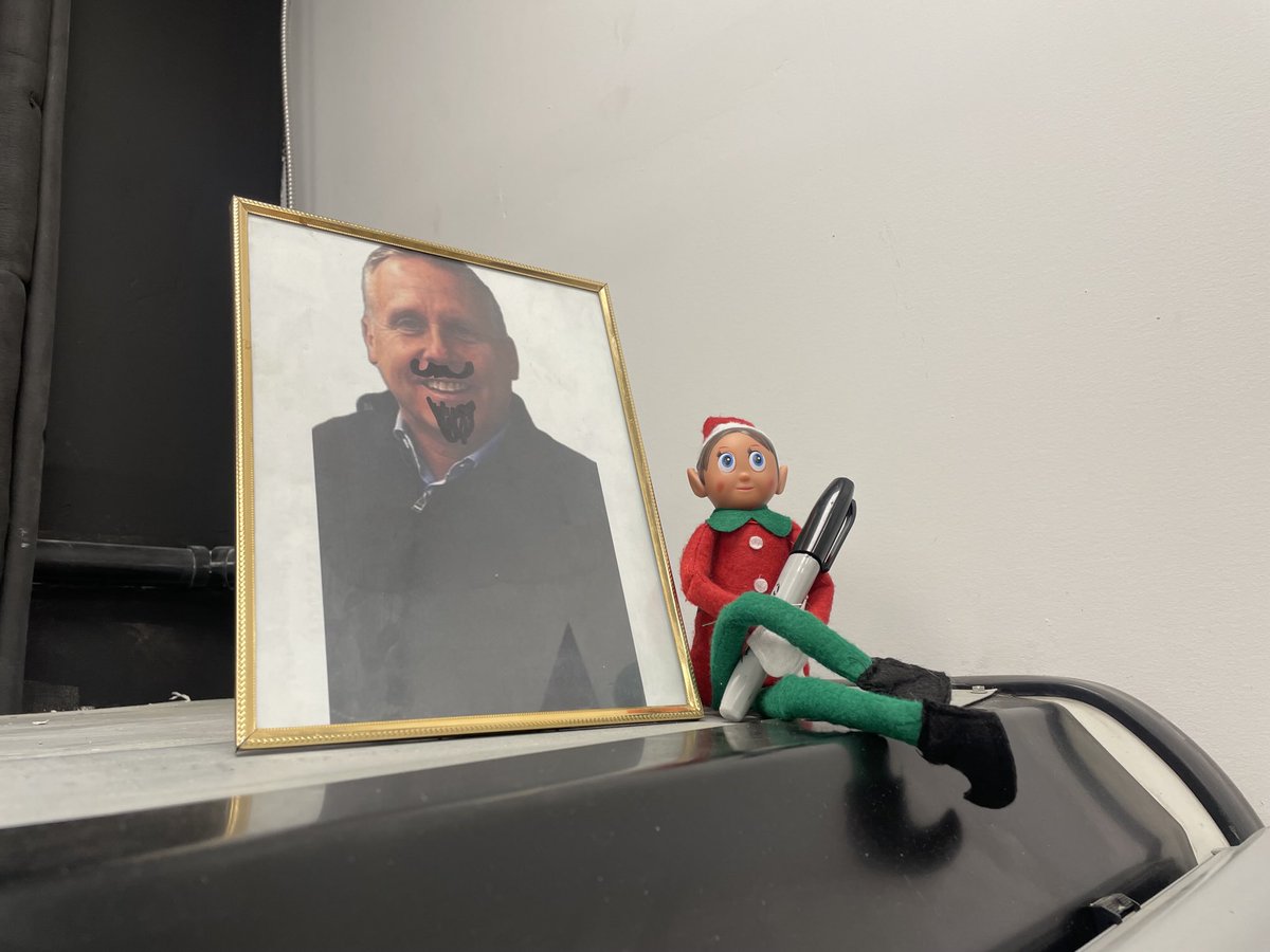 Our elf on a shelf ⁦<a href="/MeatVictory/">Victory Meat & Produce Market</a>⁩ Lincoln seems to be up to some pranks.  Will have to keep a closer eye on him.