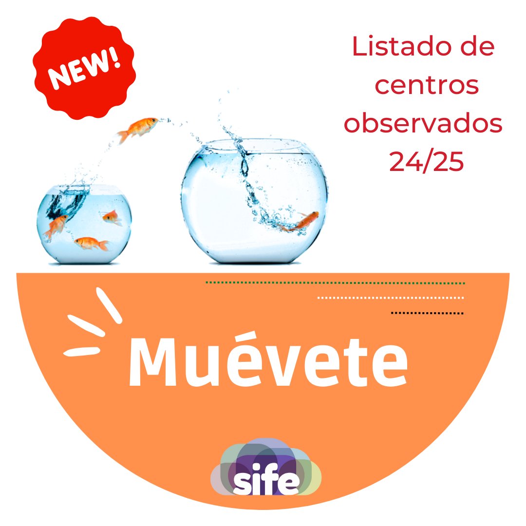 ¡Muévete! Se publica listado de centros observados para el curso 2024/2025. Consúltalo aquí: bit.ly/3CSsdFj