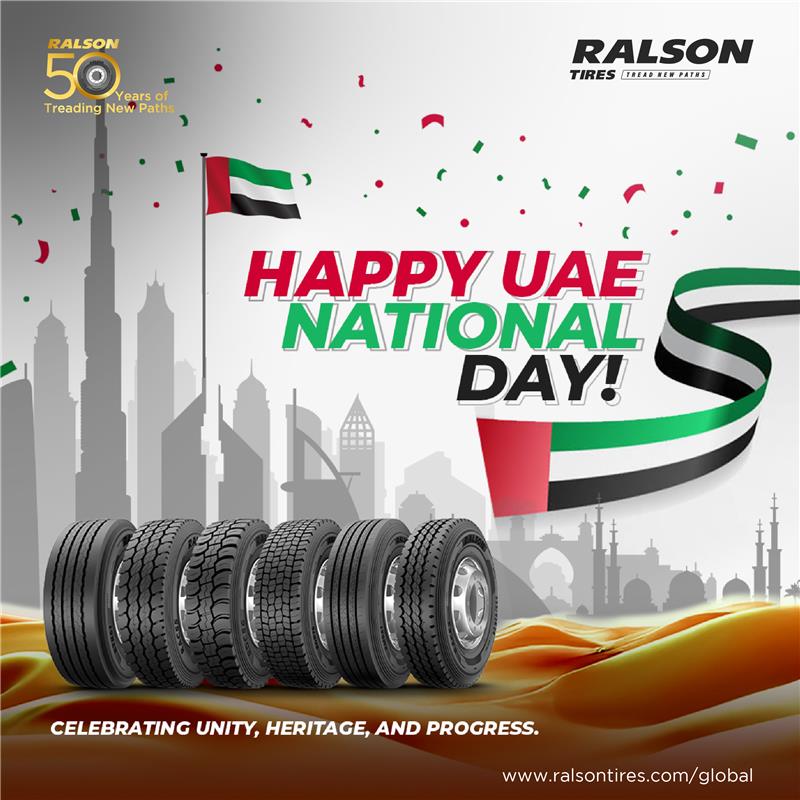 RalsonTiresLtd's tweet photo. Proud to celebrate UAE National Day with the nation! UAE Honoring its rich heritage, achievements, and vision for the future. Here’s to unity, progress, and a brighter tomorrow!
Happy UAE National Day to all!
#UAENationalDay #RalsonTires #TreadNewPaths #CelebratingUnity https://t.co/15GUiW93cY