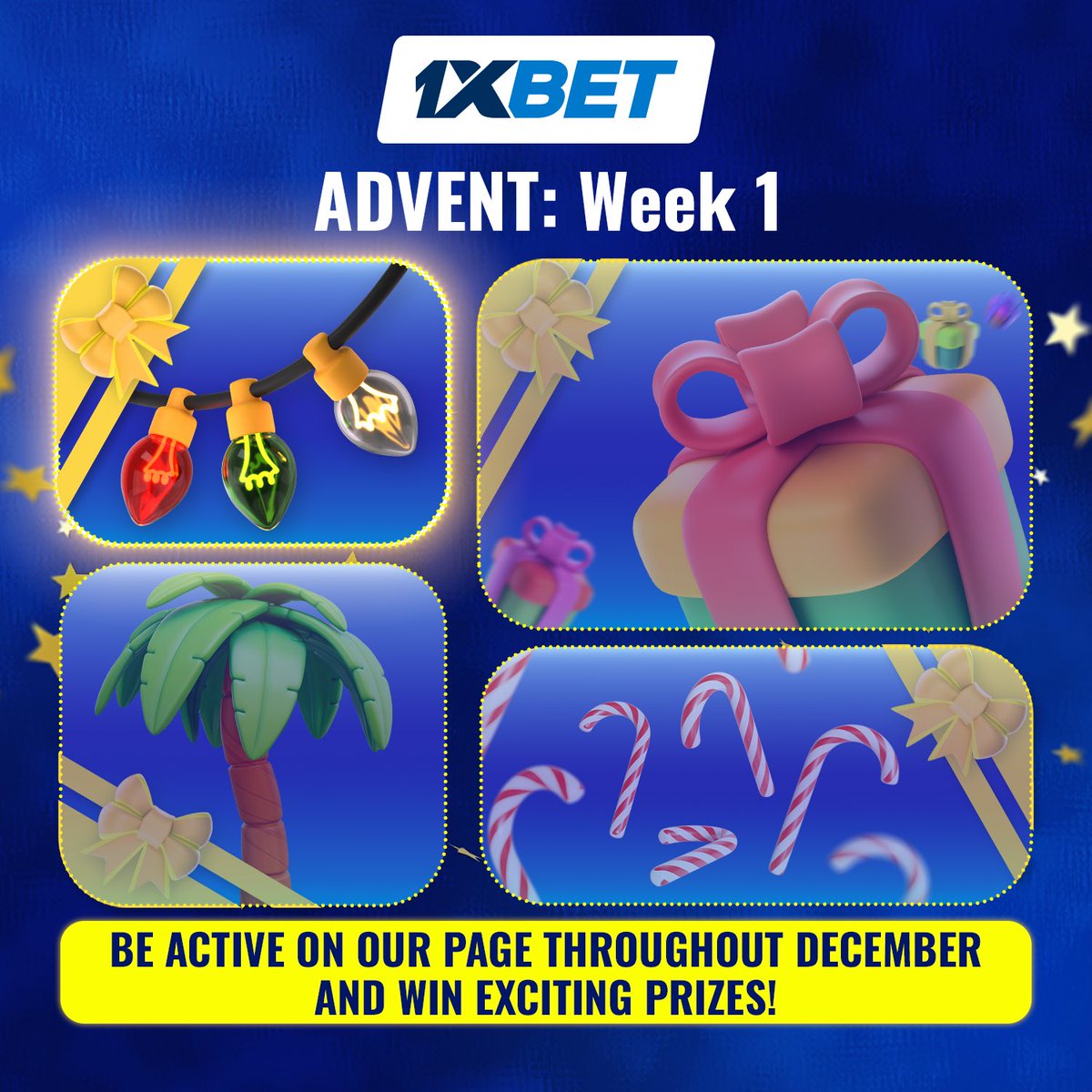 1xbetsl's tweet photo. 🎁 The holiday magic is here!

🎉 Join the 1xBet December Advent!

✨ How to participate?
1️⃣ Follow us.
2️⃣ Drop your ID below.
3️⃣ Be active: likes, comments, and shares boost your chances!

💡 Don’t miss this week’s surprise box—winners revealed Sunday! 
#1xBetAdvent https://t.co/mie75ZZ0ul