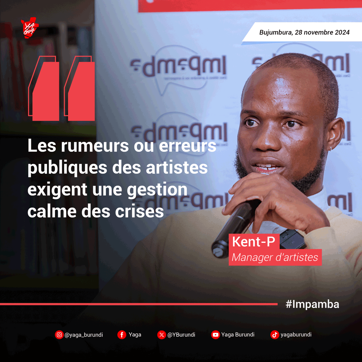 YBurundi's tweet photo. 😍👌🏽 Être manager d’artiste, c’est surtout être le cerveau stratégique derrière le talent. Mais tout commence par : la passion 😌
Si tu as raté notre tout dernier numéro #Impamba de l'année, voici quelques pépites à méditer, du célèbre manager d’artistes @kentpofficial.
#competence