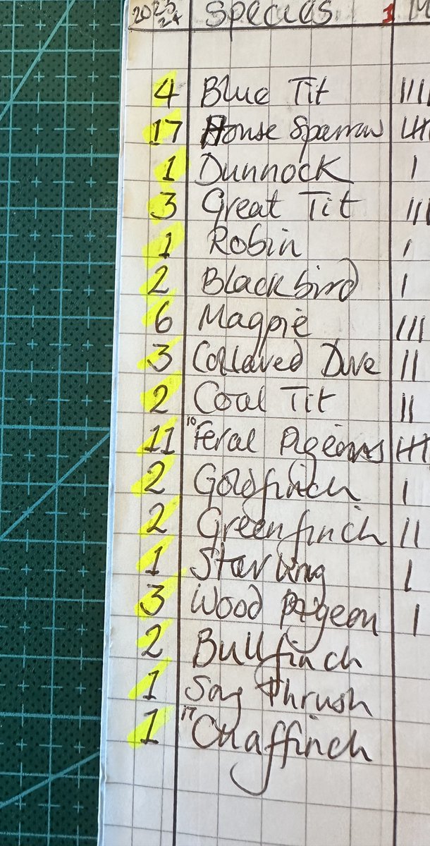 First week of <a href="/BirdWatchIE/">BirdWatch Ireland</a> winter Irish Garden Bird Survey. Only 14 species this year as opposed to last year’s 17. Twelve more weeks to go. #irishnature #birds