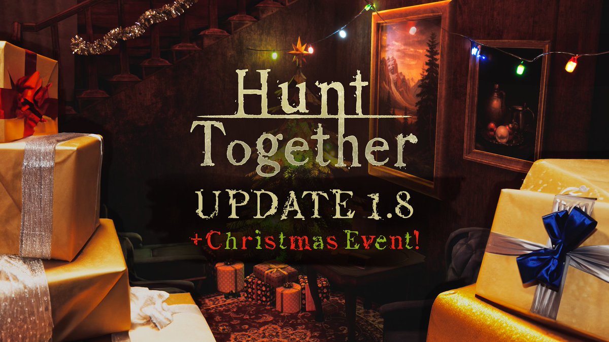 Christmas Update for Hunt Together is LIVE NOW! 🎁
🎄 Added "Followers" and "Recent Players" widget
🍪 Xmas Event and December's Leaderboard Contest
🧣 New vinyl in HUB
❄️ Christmas decorations on Mansion map
☃️ Bug fixes
#gaming #virtualreality #oculus #metaquest
