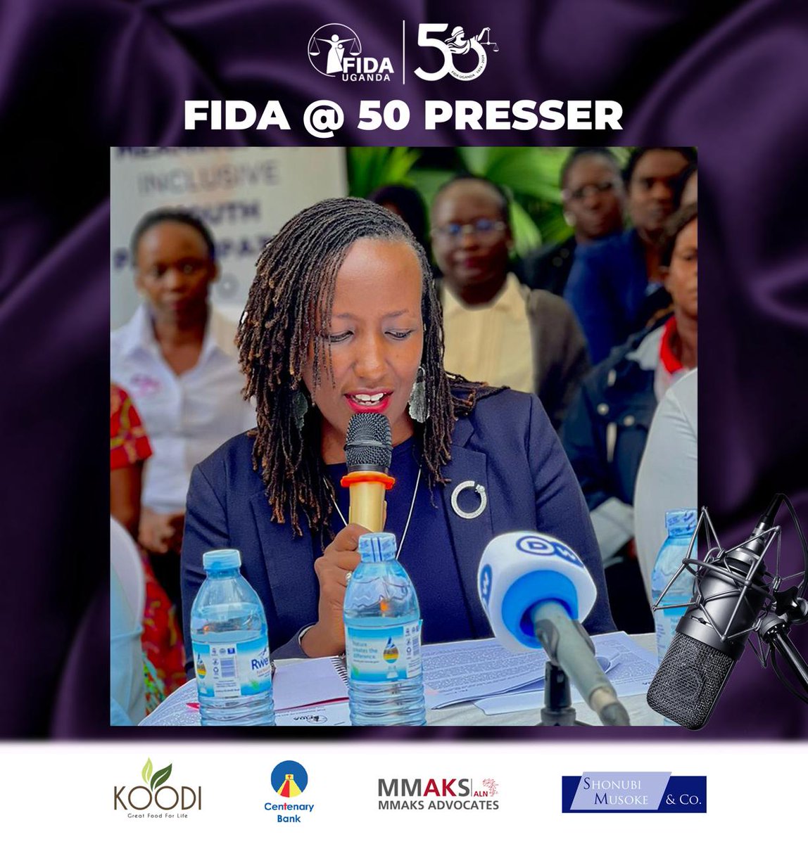 #FIDAAt50🥳 
#50YearsOfProgress

Happening now: "FIDA Uganda urges the Government to pass the National Legal Aid Bill to expand access to justice for vulnerable populations and ensure legal protection for marginalized groups, including women in cohabiting relationships. The