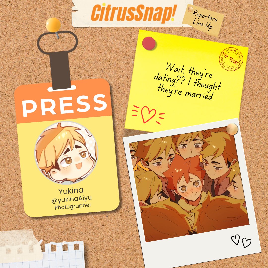 AtshnSnap's tweet photo. Let's welcome our next reporters @yukinaAiyu and @erisabesu3, celebrated for their prowess and knack for uncovering the most compelling scoop!  Get ready to be amazed by their groundbreaking work 💻

#atsuhina #侑日 #CitrusSnap 🍋🍊 https://t.co/ahB8JwGCsj