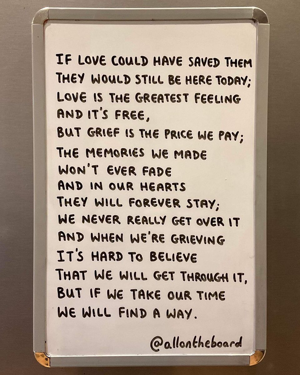 When we’re grieving it’s hard to believe that we will get through it, but if we take our time we will find a way. However lonely it feels please know you are not alone. 

#NationalGriefAwarenessWeek #Grief