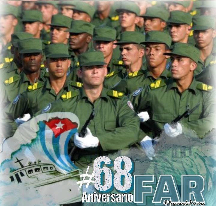 Claudia21228454's tweet photo. Muchas felicidades a las gloriosas Fuerzas Armadas Revolucionarias de Cuba y a sus miembros.
#68AniversarioFAR
#CDRCuba https://t.co/aO7e8GUrCm