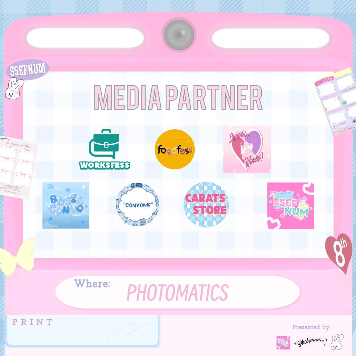 munvess's tweet image. SPECIAL EVENT FOR DECEMBER ✰

Any interactions are highly appreciated! 

For celebrating the 8th anniversary of munfess, we decided to hold a photobox event at photamatics. The event will available start from 8-14 &amp;amp; 22-28 December 2024.

Join the event and don't forget to…