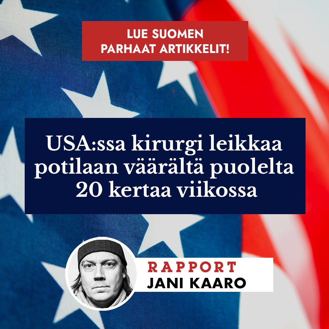 RapportFI's tweet photo. 🇺🇸 USA:ssa kirurgit unohtavat sienen tai pyyhkeen potilaan sisälle hämmästyttävän monta kertaa viikossa. Lääketieteellinen virhe on niin korkealla yleisimpien kuolinsyitten listalla, ettei sitä uskoisi. Mitä ihmettä USA:n sairaaloissa oikein tapahtuu?

Lue Jani Kaaron artikkeli osoitteessa https://t.co/C4yV31GgsS