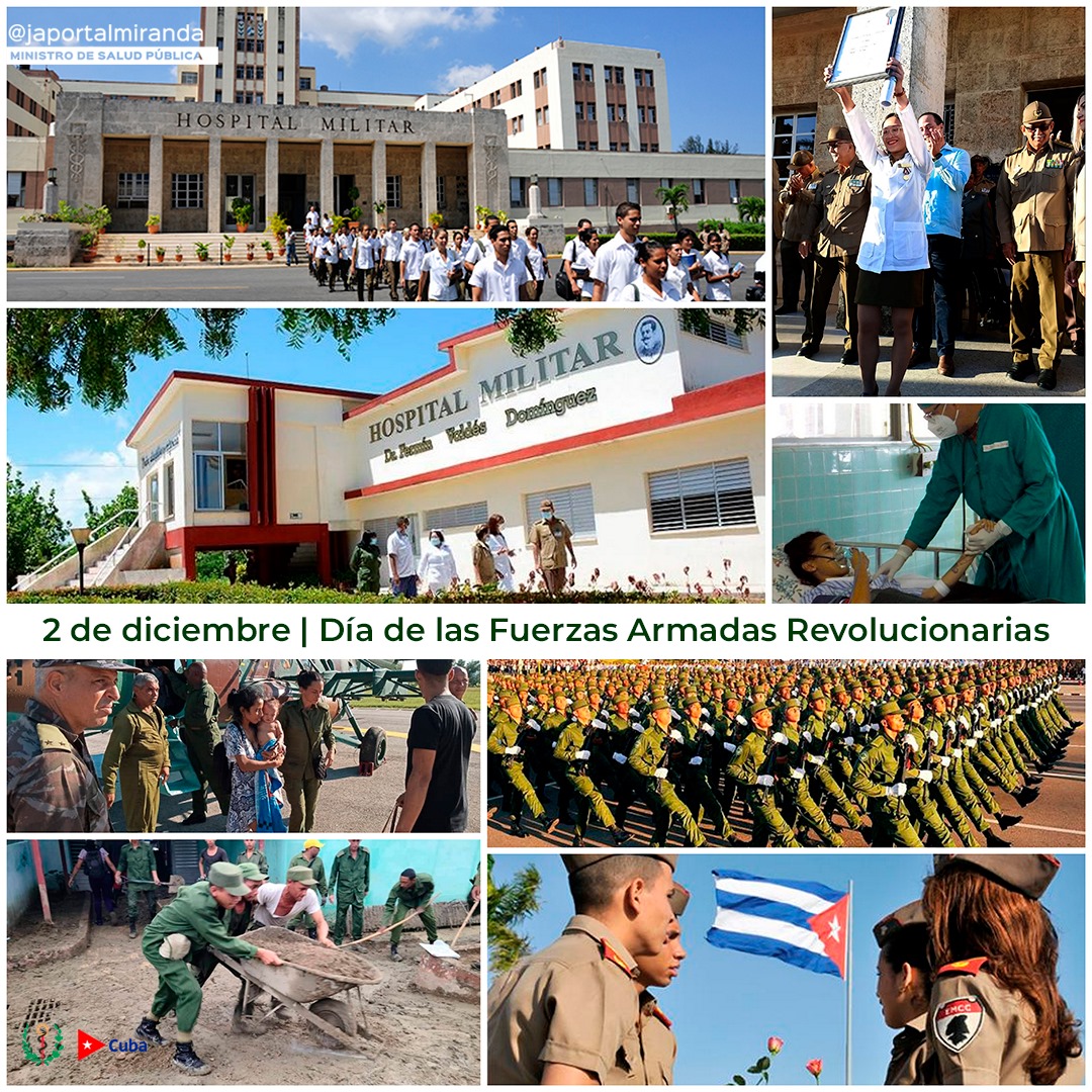 japortalmiranda's tweet image. 🇨🇺 En este aniversario de las Fuerzas Armadas Revolucionarias, desde el @MINSAPCuba felicitamos a sus combatientes y trabajadores, de manera especial a quienes forman parte de los Servicios Médicos.
Gracias a todos por su acompañamiento constante al sector de la #Salud.
