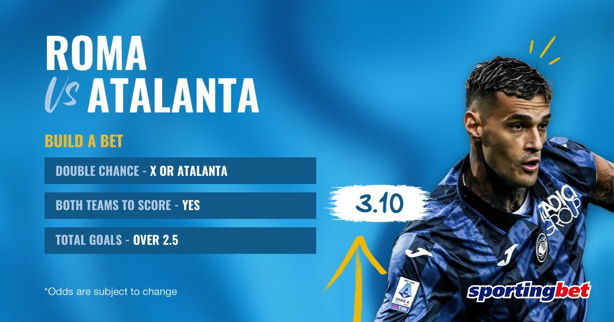 sportingbetza's tweet photo. 🇮🇹 All roads lead to Rome… but can Atalanta find a way through? 🟡🔵 Roma is in the middle of the table and Atalanta in red hot form, this #ROMATA showdown could light up the scoreboard! Goals, drama, and a battle for supremacy await!
📲 Fancy X or Atalanta BC, both teams to score, and over 2.5 goals at 3.10? Place your bets and get ready for an #SerieA thriller! ⚽🔥 https://t.co/wj6CcpYLwq