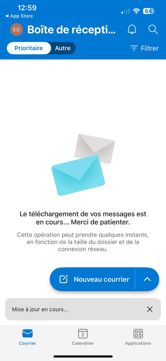 Elothaneo76's tweet photo. Impossible d’accéder à ma messagerie Outlook sur iPhone depuis plusieurs jours ! Par contre sur iPad aucun problème… quelqu’un rencontre le même soucis? Ça me tape sur les nerfs …#Outlook «#microsoft https://t.co/9FKix2vme9