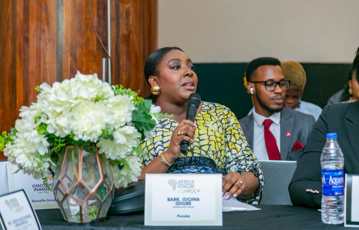 PunukaAttorneys's tweet photo. Picture highlights of our Partner and Head of Media, Entertainment, Intellectual Property, and Technology Law Practice, Isioma Idigbe's participation at the African Film Finance Roundtable held on November 26th at the Lagos Oriental Hotel, Lagos, Nigeria.

#IsiomaIdigbe https://t.co/h1tDy7m3GO