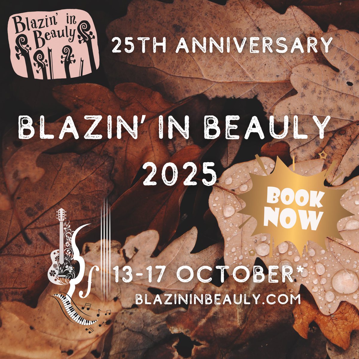 That’s it folks! 

Blazin’ in Beauly 2025 is ON SALE!

Come join us on our 25th anniversary. 

🎉 🎉 🎉

Where: Beauly 
When: 13th-17th Oct ‘25
Info &amp; booking: blazininbeauly.com
Tutors: <a href="/BlazinBruce/">Bruce MacGregor</a>, <a href="/BlazinFiddles/">Blazin' Fiddles</a> + special guests TBA

🎉 🎉 🎉