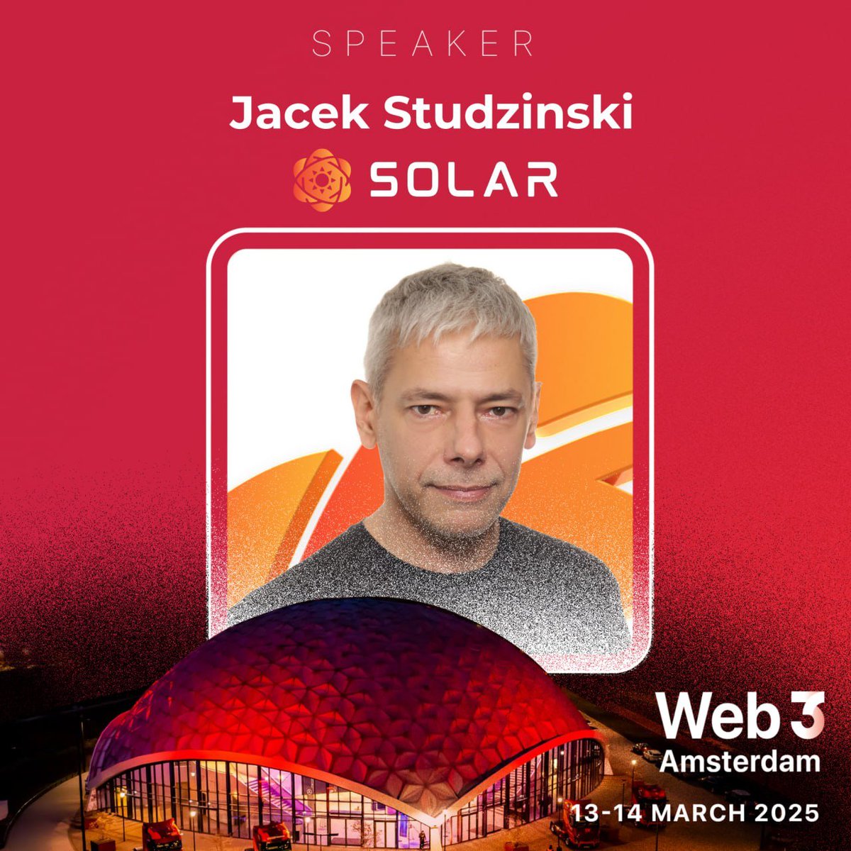 📢 We’re happy to announce that @jacextudzinski from <a href="/SolarNetwork/">Solar</a> will be joining us as a speaker at Web3 Amsterdam!  

💡 Explore the visionary creativity of a digital pioneer revolutionizing the Web3 universe.  

🎟️ Grab your ticket with CODE: web3  
web3amsterdam.com/tickets/