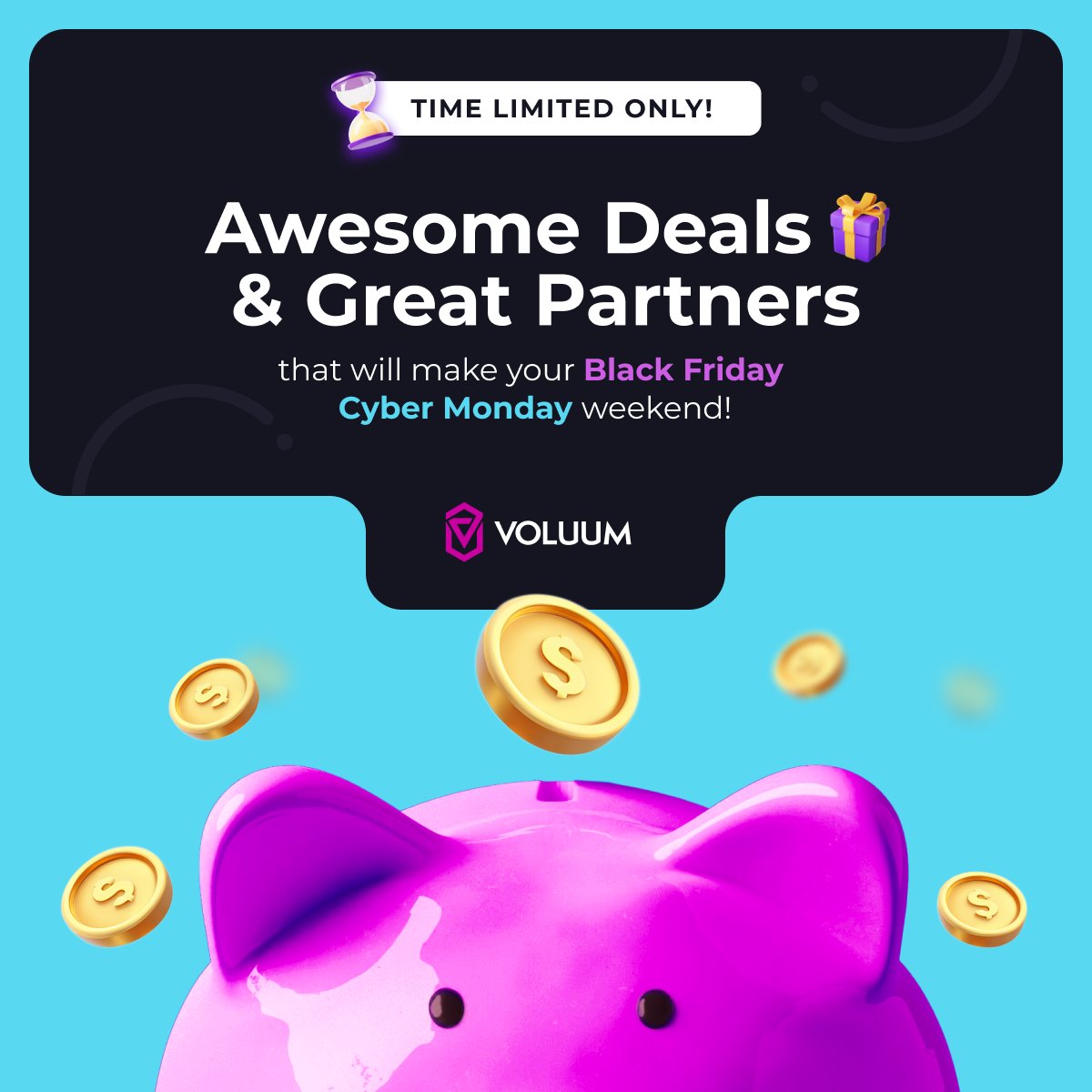 Cyber Monday Reminder: Savings on Voluum &amp; Partner deals continue! 🥰 Don’t miss out — head voluum.com/pricing/ or check your inbox for all the details! 📩

#cybermonday #affiliatemarketing #digitaladvertising #adtracking