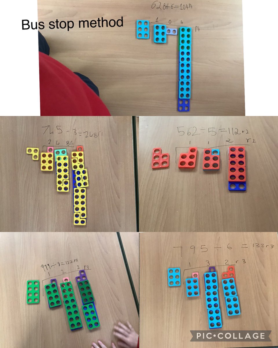 Today we started working on the bus stop method to divide, using numicon really helped us to visualise the process.