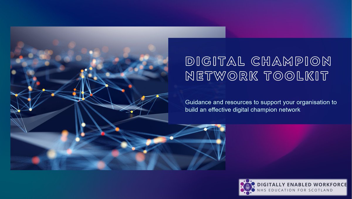 Have you visited our Digital Champions Site? 
Here you will find the Digital Champions Toolkit, designed for anyone looking to build or grow a digital champion network within their organisation. learn.nes.nhs.scot/72494 
<a href="/NHS_Education/">NHS Education for Scotland (NES)</a> #DigitalChampions