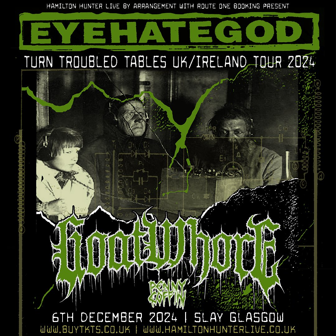 Pennycoffin (@pennycoffin1) on Twitter photo This Friday! Pleased to announce we are supporting New Orleans ledgends <a href="/EyehategodNola/">EyeHateGod</a> and <a href="/Goatwhore_NOLA/">Goatwhore</a> at Slay Glasgow . Cheers to <a href="/HHLscotland/">Hamilton Hunter Live</a> for the shout. Gonna be a good one!
Tickets here- buytkts.co.uk/events/eyehate… This Friday! Pleased to announce we are supporting New Orleans ledgends <a href="/EyehategodNola/">EyeHateGod</a> and <a href="/Goatwhore_NOLA/">Goatwhore</a> at Slay Glasgow . Cheers to <a href="/HHLscotland/">Hamilton Hunter Live</a> for the shout. Gonna be a good one!
Tickets here- buytkts.co.uk/events/eyehate…