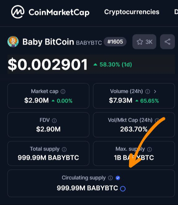 ✨Update✨
🚀top3 on <a href="/CoinMarketCap/">CoinMarketCap</a> 
🚀top1 on Solscan.io for many days now 
🚀Hot 1 on <a href="/DEXToolsApp/">DEXTools</a> 
🌟6th Cex <a href="/AscendEX_/">AscendEX</a> listing on the way
🌟Verified Supply on CMC Ⓜ️
coinmarketcap.com/currencies/bab…
etc..............
🌟