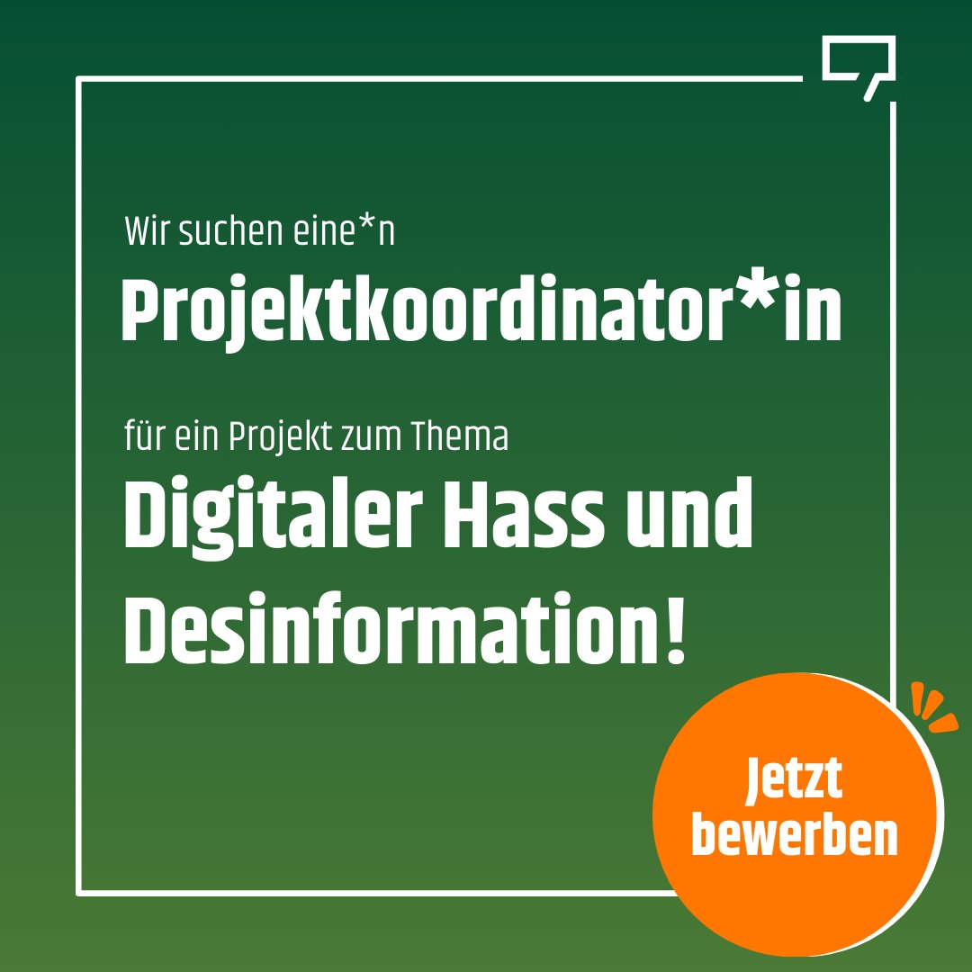 Wir suchen eine*n Projektkoordinator*in für ein Projekt zu digitalem Hass &amp; Desinformation. 28h/Woche ab 1.1.2025 (vorbehaltlich der Mittelbewilligung). Bewerbungsfrist ist der 13.12.2024. Tätigkeitsprofil &amp; Stellenanforderungen sind hier abrufbar: idz-jena.de/fileadmin/user…