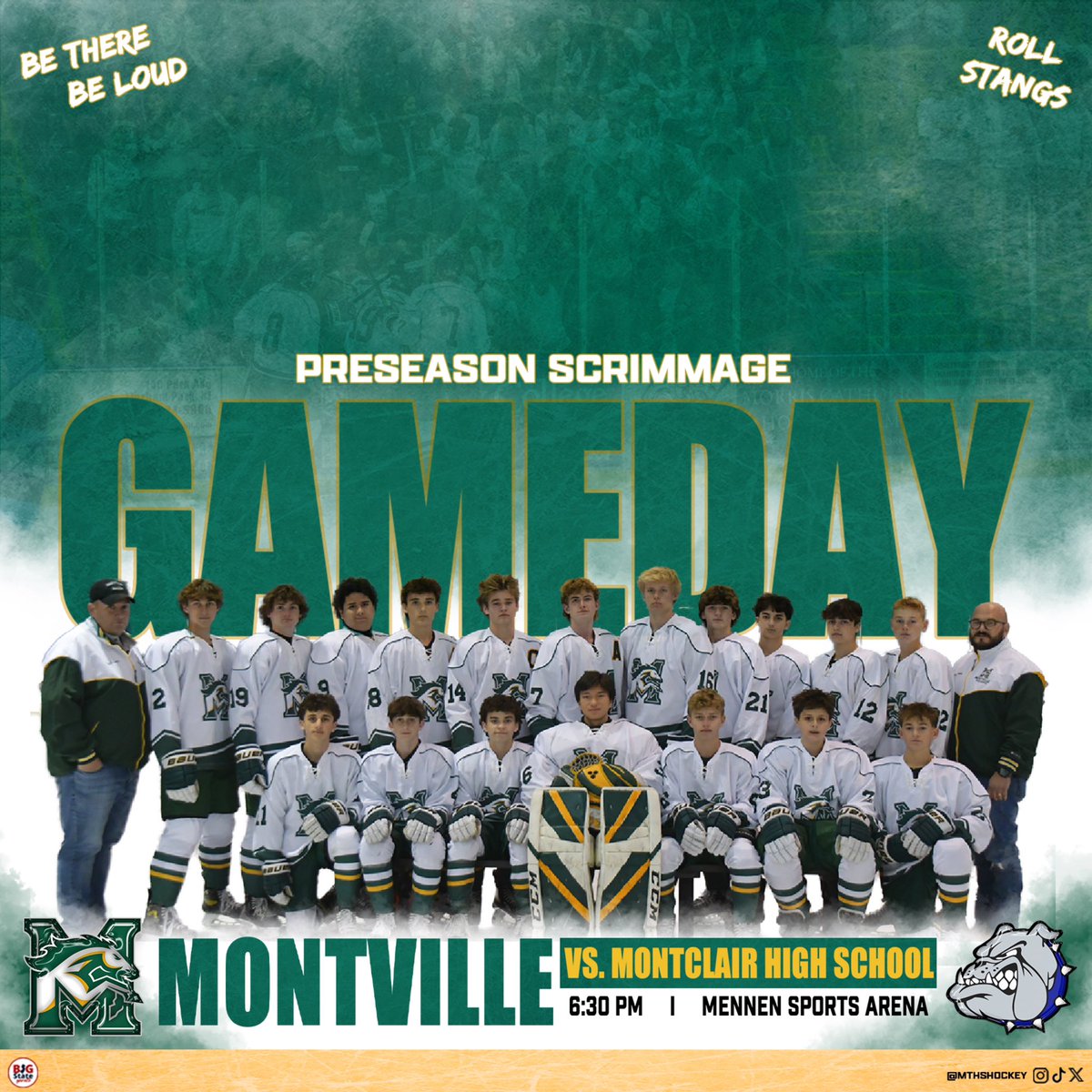 HOCKEY SEASON IS UPON US‼️ 

Be there to support the Mustangs in their scrimmage against Montclair tonight at 6:30 PM at Mennen Sports Arena! 🏒🐎🥅