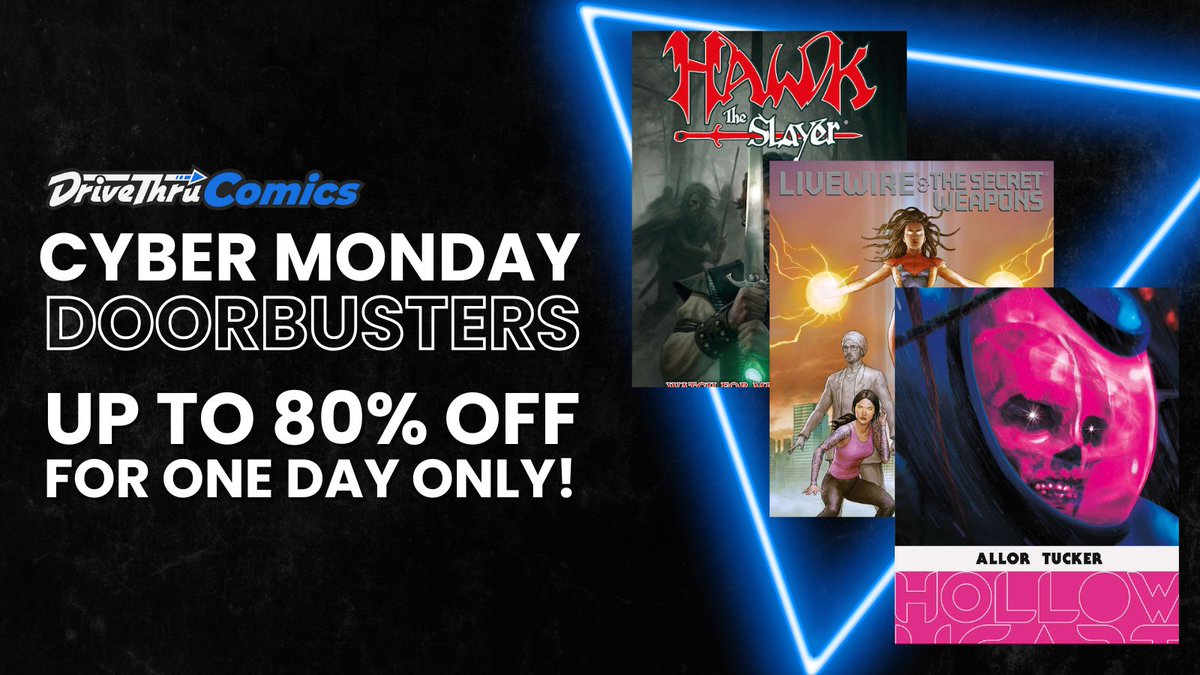 Cyber Monday is here! Save up to 80% on select graphic novels!

Get 'em here: tinyurl.com/56bm2vhv

Save on comics from <a href="/2000AD/">2000 AD Comics</a> <a href="/alien_books/">Alien Books</a> <a href="/ValiantComics/">Valiant Entertainment</a> <a href="/thevaultcomics/">Vault Comics</a> and more!

#CyberMondaySale #comics #comicbooks