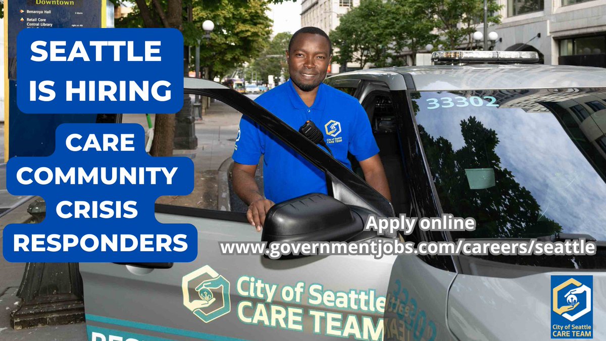 Seattle CARE Dept. (@care_seattle) on Twitter photo <a href="/CityofSeattle/">City of Seattle</a> CARE Department is Hiring Community Crisis Responders and 9-1-1 Emergency Communications Dispatchers.
Apply Online at: lnkd.in/e2b9_H42 <a href="/CityofSeattle/">City of Seattle</a> CARE Department is Hiring Community Crisis Responders and 9-1-1 Emergency Communications Dispatchers.
Apply Online at: lnkd.in/e2b9_H42