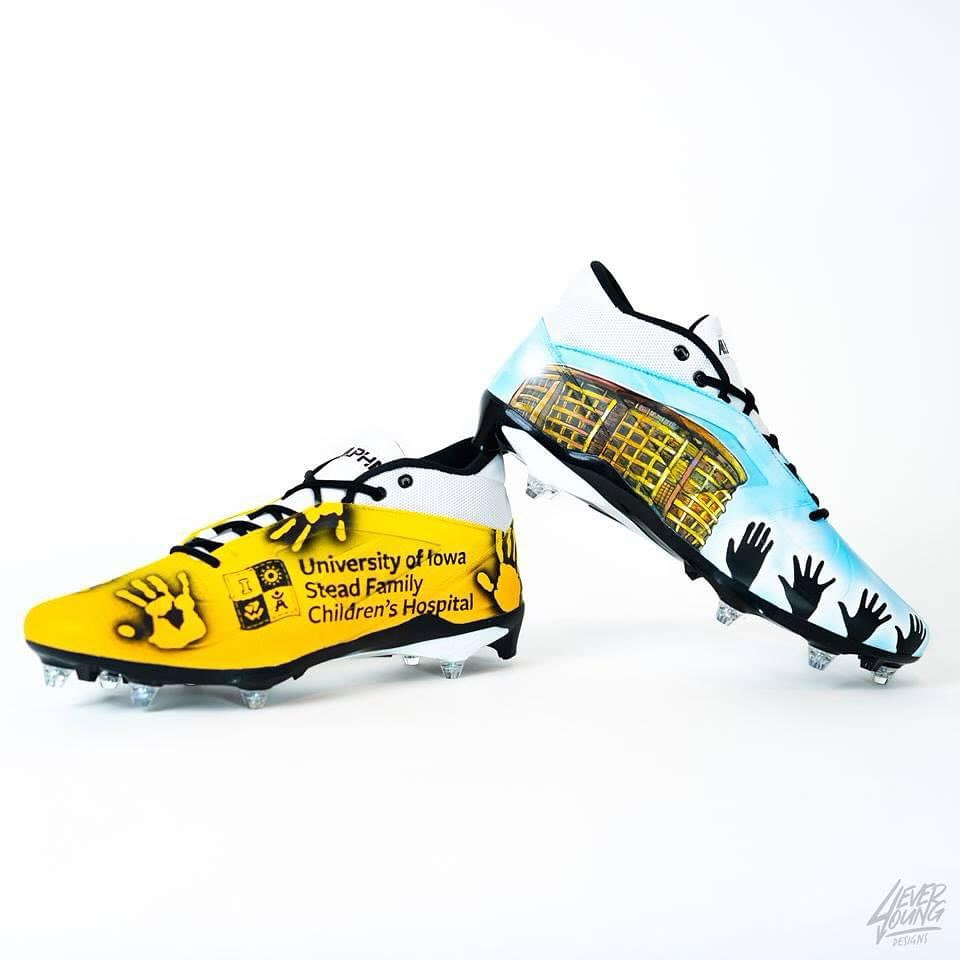 UI Health Care Stead Family Children's Hospital (@uichildrens) on Twitter photo We love the support from @theiowahawkeyes. Check out these cool cleats rocked by former Hawkeyes Cooper DeJean with the Philadelphia <a href="/Eagles/">Philadelphia Eagles</a> and Lukas Van Ness with the Green Bay @Packers, part of the NFL’s My Cleats, My Cause campaign. 🖤💛
@cdejean23 | <a href="/lukas_vanness/">Lukas Van Ness</a> We love the support from @theiowahawkeyes. Check out these cool cleats rocked by former Hawkeyes Cooper DeJean with the Philadelphia <a href="/Eagles/">Philadelphia Eagles</a> and Lukas Van Ness with the Green Bay @Packers, part of the NFL’s My Cleats, My Cause campaign. 🖤💛
@cdejean23 | <a href="/lukas_vanness/">Lukas Van Ness</a>