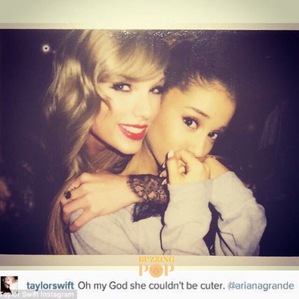 BuzzingPop's tweet photo. 10 years ago today, Taylor Swift shared a precious photo with Ariana Grande backstage at The Victoria’s Secret Fashion Show. https://t.co/EO2TyOUROQ