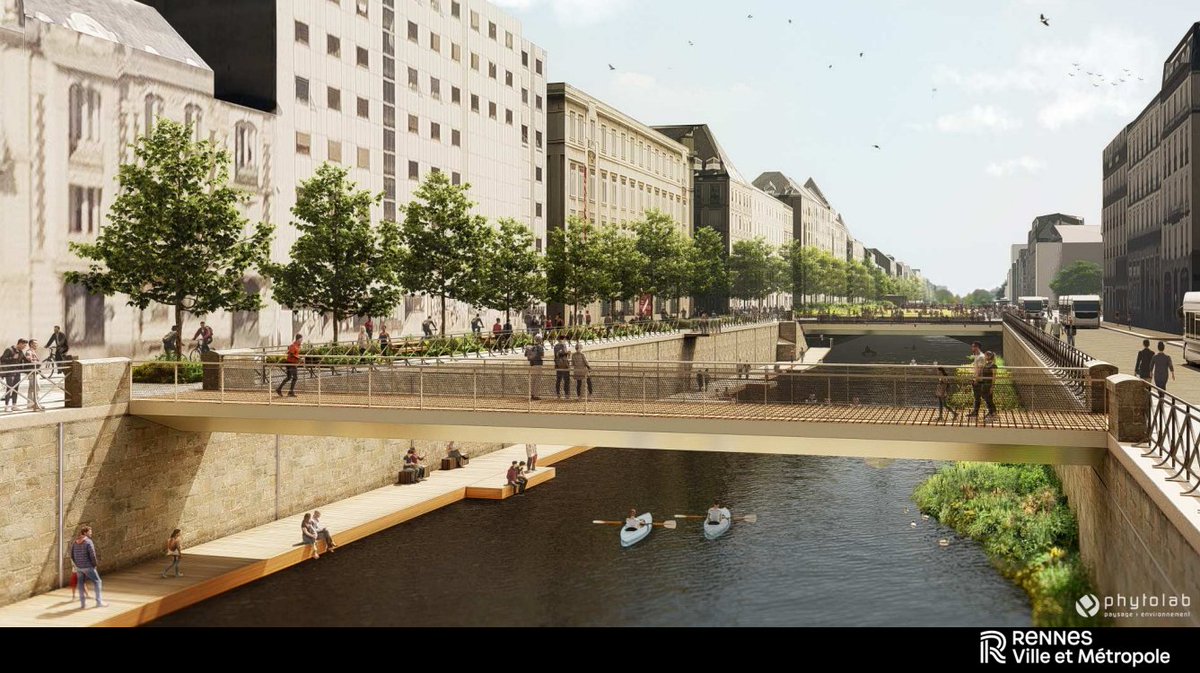 En #CMRennes, présentation du projet historique d'aménagement des quais de Vilaine, qui redessinera le visage de notre centre-ville. ⤵️