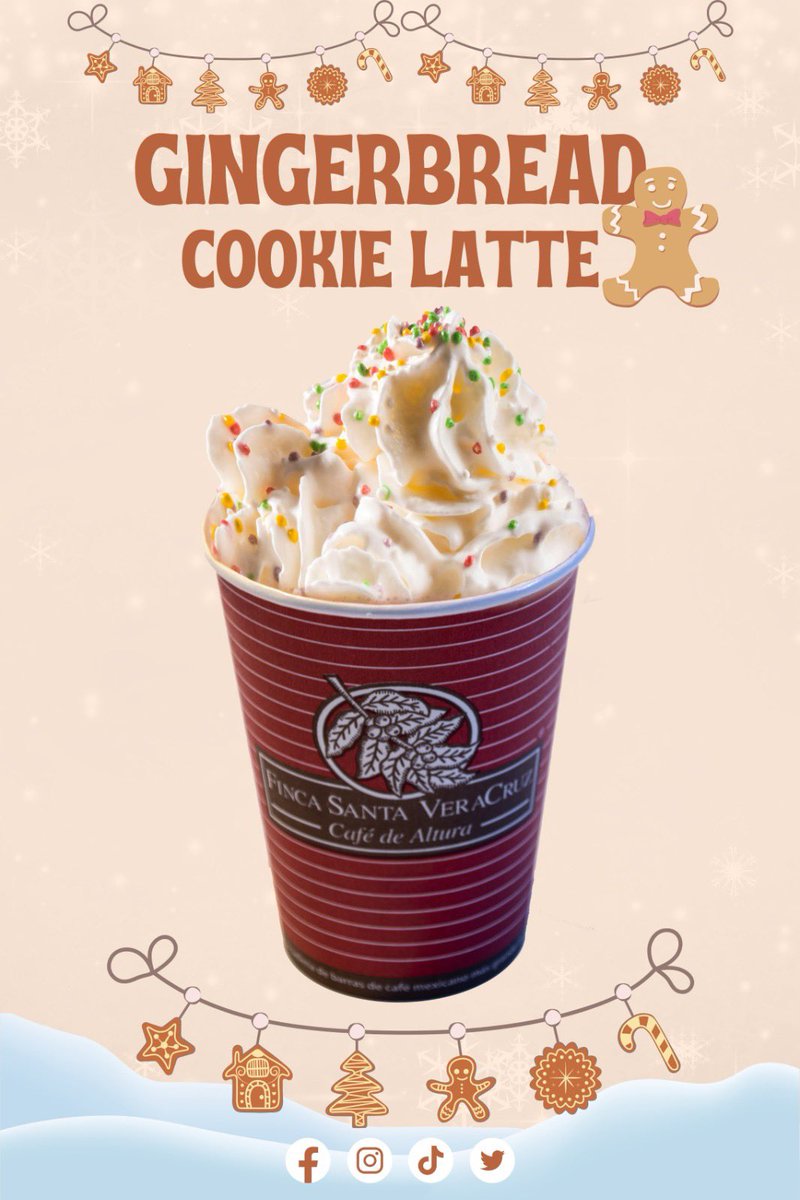 fincasantaver's tweet image. Disfruta de nuestro rico Gingerbread Cookie Latte
#BebidaDelMes
#LatteGingerbreadCookie
#ElCaféDeTodosLosDías