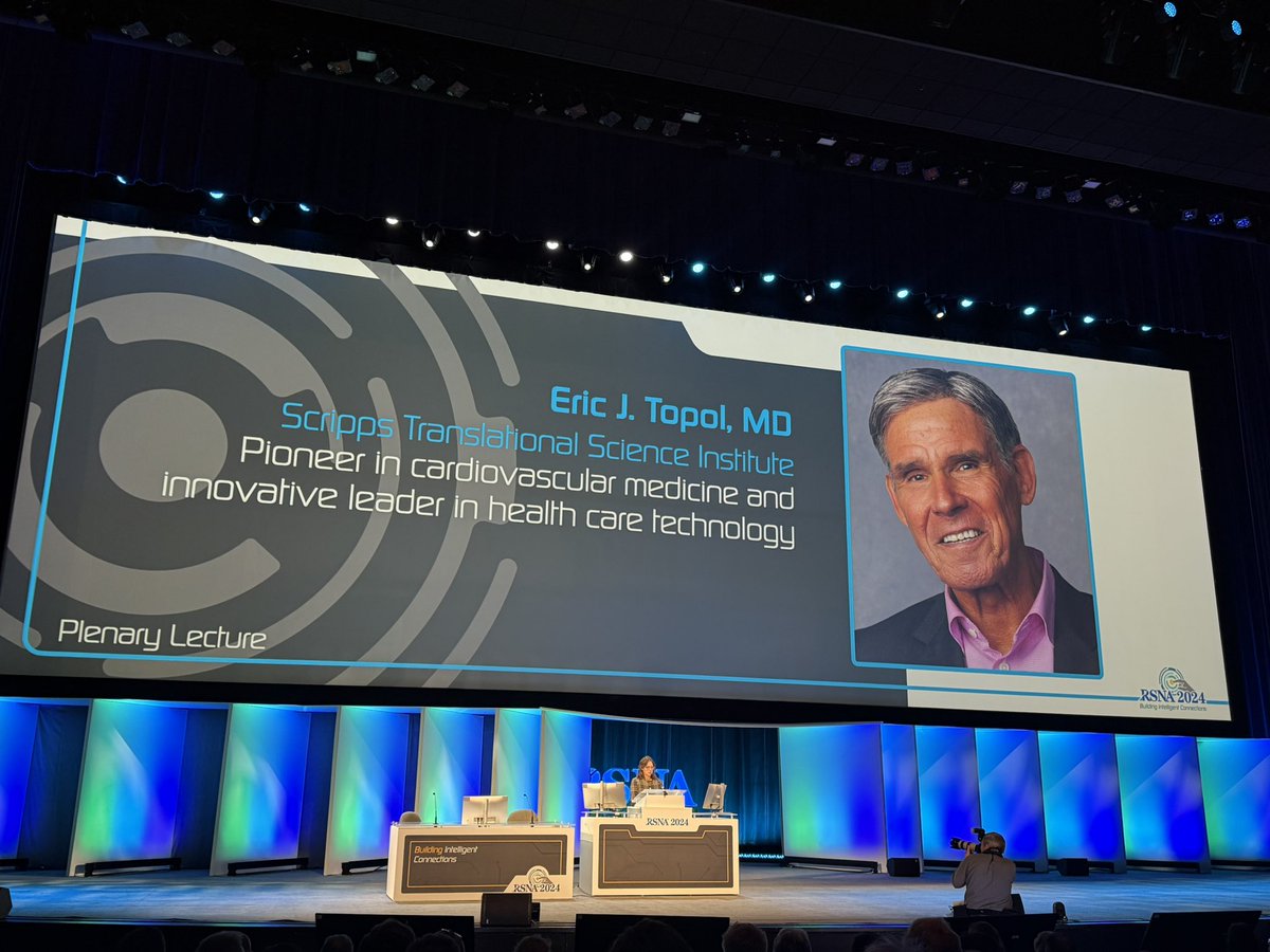 Just started. Join us in Arie Crown Theater!

<a href="/EricTopol/">Eric Topol</a> is giving the Plenary Session on #AI Transformation of #Medicine. 

#RSNA24 #AIinMedicine  <a href="/RSNA/">RSNA</a>
