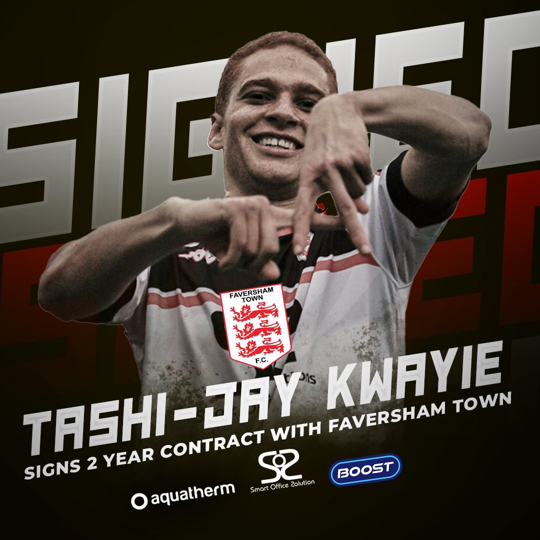 Big News📝

<a href="/tashikwayie/">Tashi-Jay</a> Signs a two year contract with Faversham Town. 

Tashi who has been in fine form since joining the Lilywhites has agreed a 2 year stay at the <a href="/aquatherm_uk/">Aquatherm UK</a> stadium. He is also sponsored by the half-way liners fan group 🙅‍♂️

Great to have you Tashi-Jay