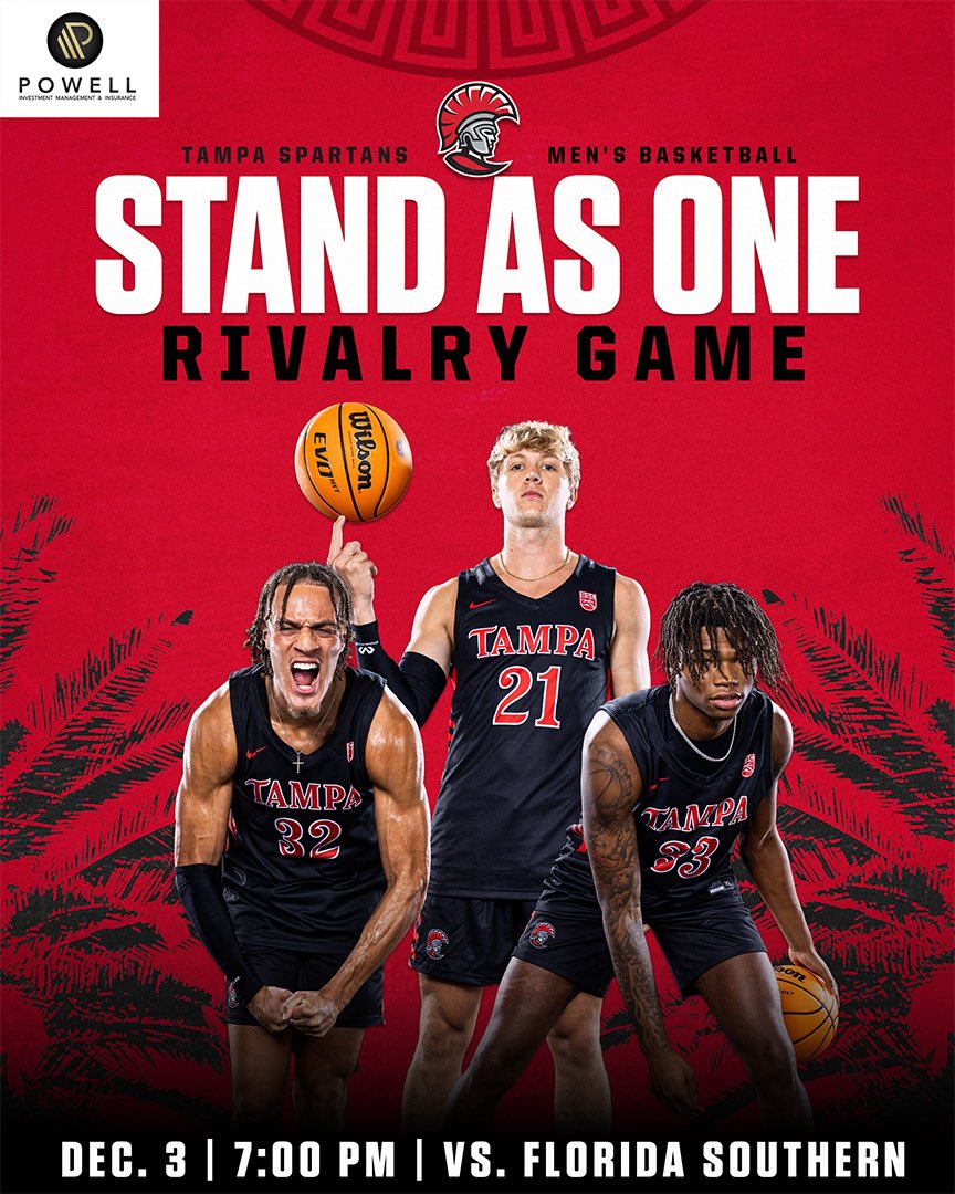 🚨STAND AS ONE🚨 

Our SSC Conference Opener against rival Florida Southern will serve as the teams STAND AS ONE game‼️

We look forward to seeing everyone at the Bob for tomorrows big game at 7:00pm💪

#TampaMBB #StandAsOne🛡️
